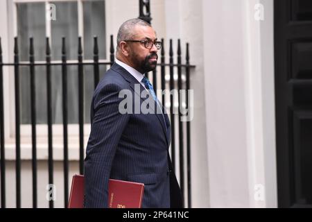 Londra, Inghilterra, Regno Unito. 7th Mar, 2023. JAMES INTELLIGENTE, Ministro degli esteri, ha visto ad un incontro del Gabinetto a Downing Street. (Credit Image: © Thomas Krych/ZUMA Press Wire) SOLO PER USO EDITORIALE! Non per USO commerciale! Foto Stock