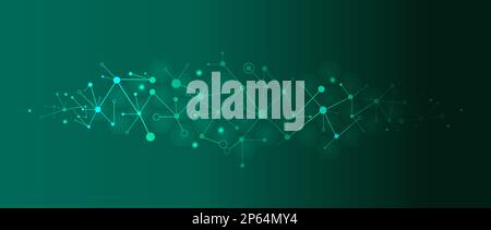 Sfondo astratto delle strutture molecolari. Molecole o catena del DNA, ingegneria genetica, reti neurali, tecnologie innovative, scientifiche Illustrazione Vettoriale