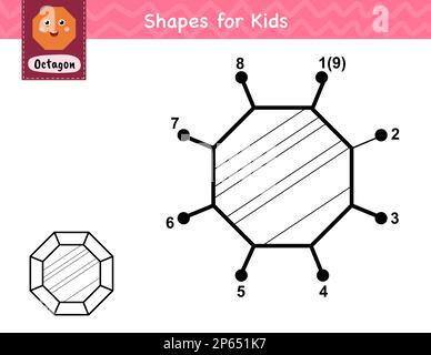 Collegare i punti e disegnare un diamante. Gioco di numeri da punto a punto per i bambini Illustrazione Vettoriale