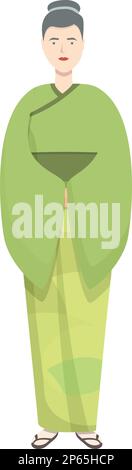 Persona kimono icona vettore cartoon. Costume asiatico. Matrimonio moda Illustrazione Vettoriale