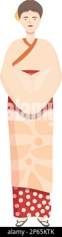 Wedding kimono icona cartoon vettore. Donna persona. Design del costume Illustrazione Vettoriale