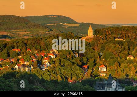 Castello di Wartburg vicino a Eisenach, Foresta Turingia, Turingia, Germania, Europa Foto Stock