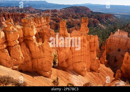 Popolare formazione rocciosa (Hoodoo) chiamato Thor's Hammer preso dal Navajo Loop Trail, Bryce Canyon National Park, Utah, Stati Uniti d'America Foto Stock