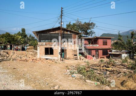 Il Nepal, Nuwakot district, un anno dopo il terremoto Foto Stock