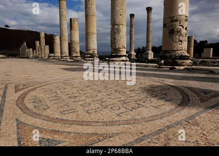 Le rovine dell'antica città romana e bizantina di Bet She'an, Parco Nazionale di Bet She'an, Israele, Medio Oriente Foto Stock