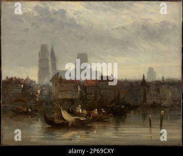 Artista sconosciuto , britannico, 19th ° secolo, Rouen, 19th ° secolo, olio su tela. Foto Stock