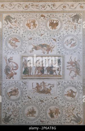 Mosaico rappresenta Dioniso a. Foto Stock