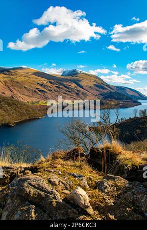 Splendida vista sul mare di Thirlmere e Helvellyn, Lake District Foto Stock