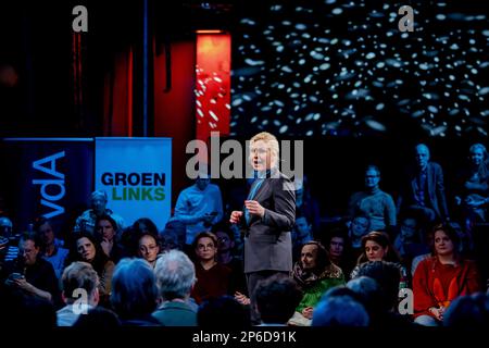 ROTTERDAM - Attje Kuiken durante una campagna elettorale di GroenLinks e del PvdA per le elezioni del Consiglio Provinciale. ANP ROBIN VAN LONKHUIJSEN olanda fuori - belgio fuori Foto Stock