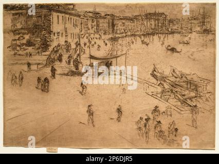 James McNeill Whistler, la Riva No. 2, c. 1886, incisione su carta. Foto Stock