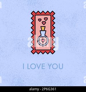 Timbro postale pozione d'amore Illustrazione Vettoriale