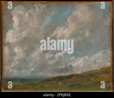 John Constable, Study of Clouds Over a Landscape, c. 1821–22, olio su cartone laminato, montato su tela. Foto Stock