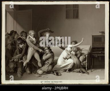 Louis Léopold Boilly, seconda scena di scassinatori: I scassinatori arrestati, 1810, olio su tela. Foto Stock