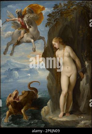 Cavaliere d'Arpino (Giuseppe Cesari), Perseus salvando Andromeda, 1594/95, olio su pannello. Foto Stock