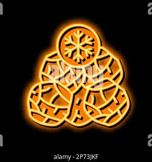illustrazione dell'icona di incandescenza al neon di spinaci congelati Illustrazione Vettoriale