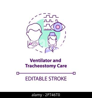 Icona del concetto di ventilazione e tracheostomia Illustrazione Vettoriale