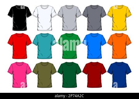 Modelli colorati per t-shirt. Illustrazione vettoriale Illustrazione Vettoriale