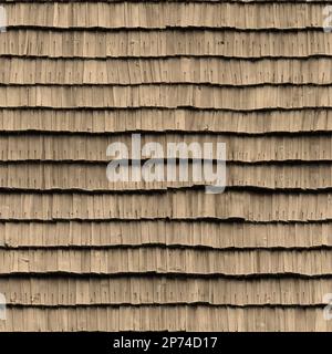 Vecchie tegole in legno. Texture del tetto senza cuciture Foto Stock
