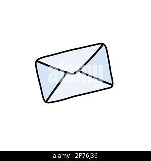 Icona Mail in stile cartoon. Lettera in busta elemento isolato Illustrazione Vettoriale