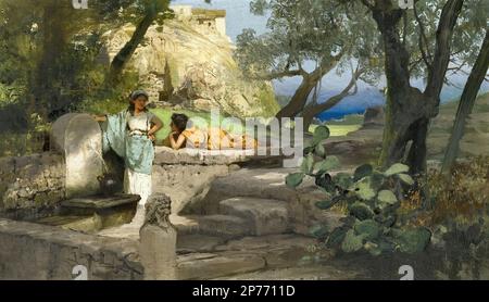 Siemiradzki Henryk Ippolitowicz - przy Wiosnie 2 - Szkoła Polska - - Siemiradzki Henryk Ippolitovich - by the Spring 2 - Scuola di Polonia - Foto Stock