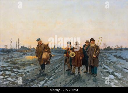 Streitt Franciszek - Wędrujący Muzycy - Polska Szkoła - - Streitt Franciszek - musicisti itineranti - Scuola polacca - Foto Stock