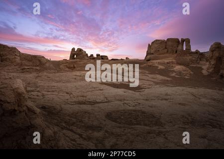 Jiaohe città scenario in xinjiang Foto Stock