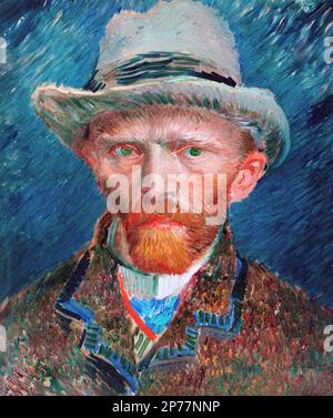 VINCENT van GOGH (1853-1890) artista olandese - autoritratto 1887 Foto Stock