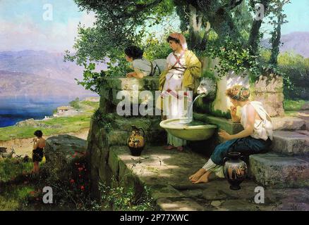 Siemiradzki Henryk Ippolitowicz - przy źródle - szkoła polska - - Siemiradzki Henryk Ippolitovich - di primavera - Scuola polacca - Foto Stock
