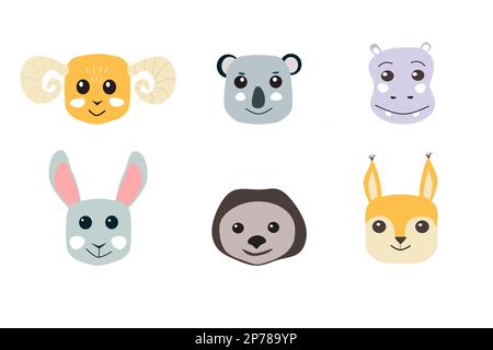 animali adagiato su un terreno di terra bianca Illustrazione Vettoriale