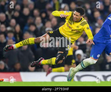 07 Mar 2023 - Chelsea / Borussia Dortmund - Round of Sixteen - seconda tappa - Stamford Bridge Borussia Dortmund's Jude Bellingham durante la partita della Champions League a Stamford Bridge. Foto : Mark Pain / Alamy Live News Foto Stock