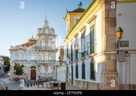 Bellissimo palazzo Belmarco dall'inizio del 20th ° secolo nel centro di Faro, Algarve, Portogallo Foto Stock