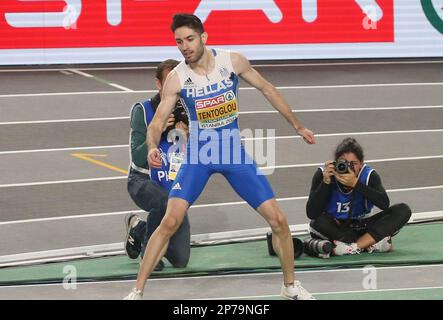 Miltiadis TENTOGLOU of Greece Long Jump Men Final durante i Campionati europei di atletica indoor 2023 il 5 marzo 2023 all'Atakoy Arena di Istanbul, Turchia - Foto Laurent Lairys / DPPI Foto Stock