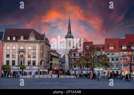 Impressioni fotografiche da Erfurt, capitale della Turingia Foto Stock