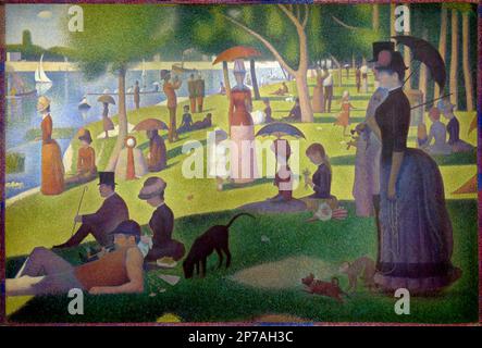 Una domenica pomeriggio sull'isola della Grande Jatte, Georges Seurat, 1884-1886, Art Institute of Chicago, Chicago, Illinois, USA, America del nord, Foto Stock