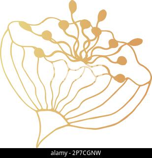 Fiore di lusso, composizione decorata. Disegno a mano. Per biglietti, sfondi, stampe, inviti e il tuo design Illustrazione Vettoriale