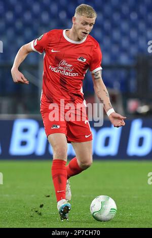 Roma, Lazio. 07th Mar, 2023. Jens Odgaard AZ Alkmaar durante il calcio UEFA Conference League match Serie A match Lazio contro AZ Alkmaar, Stadio Olimpico Roma, 07th marzo 2023 Fotografo01 Credit: Independent Photo Agency/Alamy Live News Foto Stock