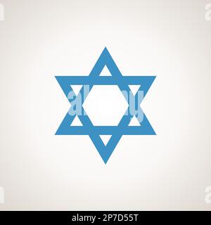 Stella di Davide - simbolo della bandiera di Israele. Illustrazione Vettoriale