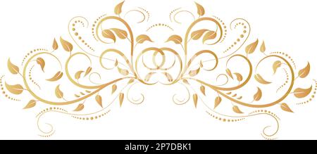 Cornice lussuosa decorata con fiori e foglie, sfondo squisito. Stile Vittoriano. Pennello calligrafico, linee reali. Inviti, carte, greetina Illustrazione Vettoriale