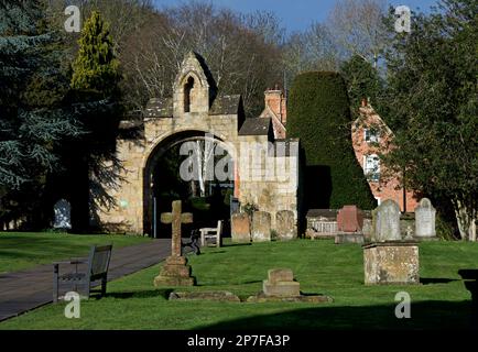 Arco per Southwell Minstder, Southwell, Nottinghamshire, Inghilterra UK Foto Stock