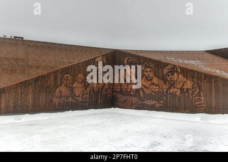 Rzhev, Russia - 18 dicembre 2021: Memoriale di Rzhev al soldato sovietico dedicato alle battaglie di Rzhev. Foto Stock