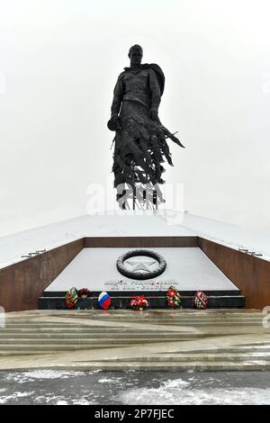 Rzhev, Russia - 18 dicembre 2021: Memoriale di Rzhev al soldato sovietico dedicato alle battaglie di Rzhev. Foto Stock