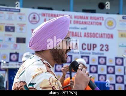 Las Vegas, Nevada, Stati Uniti. Kolkata, Bengala Occidentale, India. 8th Mar, 2023. Mostra partita di calcio in programma per la Giornata internazionale della donna allo stadio Rabindra Sarovar, organizzata congiuntamente dall'organizzazione internazionale per i diritti umani e la lotta alla criminalità con l'Associazione calcistica indiana. (Credit Image: © Amlan Biswas/Pacific Press via ZUMA Press Wire) SOLO PER USO EDITORIALE! Non per USO commerciale! Credit: ZUMA Press, Inc./Alamy Live News Foto Stock