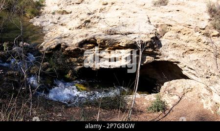 Il suggestivo paesaggio che forma la cascata del Salto del Utro, Murcia, Spagna Foto Stock