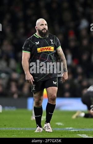 Twickenham . Regno Unito. 04 marzo 2023. Gallagher Premiership Rugby. Grande gioco 14. Capi Harlequins V Exeter. Stadio di Twickenham. Twickenham . Joe Marler (Harlequins) durante la partita di rugby Harlequins V Exeter Chiefs Gallagher Premiership. Foto Stock