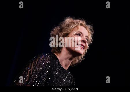 Colonia, Germania. 08th Mar, 2023. Katja Riemann, attrice, è sul palco al Funkhaus come parte del festival di letteratura lit.Cologne. Credit: Rolf Vennenbernd/dpa/Alamy Live News Foto Stock