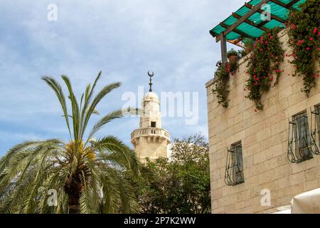 Casa tipica nel quartiere ebraico nella città vecchia di Gerusalemme, Israele. Foto Stock