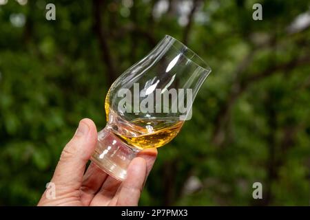 whisky single malt scotch in vetro glencairn Foto Stock