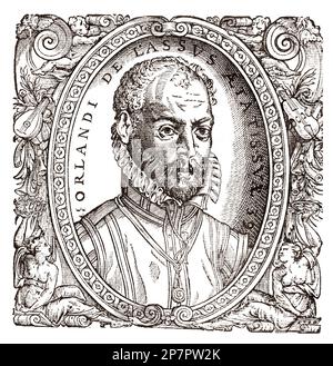 Il compositore flamand ORLANDO DI LASSO ( Orlandus Lassus, Roland de Lassus, Roland Delattre, Orlande de Lassus , Roland de Lassus ) ( 1532 – 1530 – 14 giugno 1594) è stato un . Insieme a Palestrina è oggi considerato il principale rappresentante dello stile polifonico maturo della Scuola franco-fiamminga, E fu il musicista più famoso e influente d'Europa alla fine del '16th .- COMPOSITORE - CLASSICA - CLASSICA - RITRATTO - ritratto - musicale - MUSICA - incisione - incisione - barba - BARBA - MUSI Foto Stock