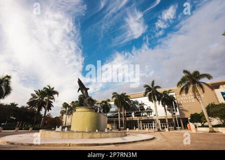 Statua dello squalo della Nova Southeastern University a DAVIE, Florida Foto Stock