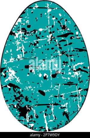 Grunge colore forma di uovo di Pasqua. Illustrazione vettoriale. Isolato. Weathered distress Pasqua vacanza simbolo. Elemento di design artistico per stampa, modello Illustrazione Vettoriale
